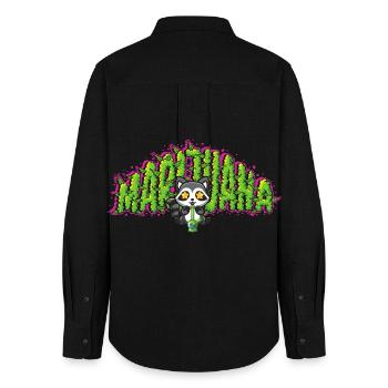 Marijuana Raccoon - Women's Oxford Shirt - black - Back - AI Model Female 172 light (172cm)