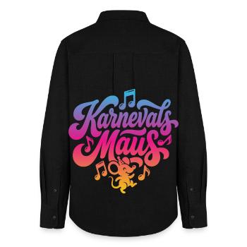 Karnevals Maus Karnevalsmaus Karneval Party Kostüm - Frauen Oxford Hemd - Schwarz - Hinten - AI Model Female 172 light (172cm)