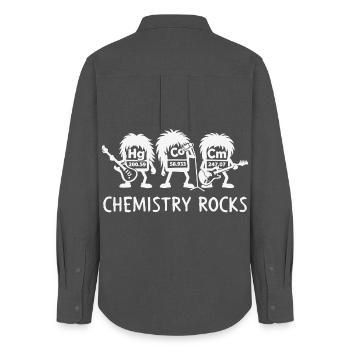 Chemie Rockt Periodensystem Schulhumor - Frauen Oxford Hemd - Anthrazit - Hinten - AI Model Female 172 light (172cm)