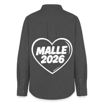 MALLE 2026 Fête en plein cœur - Chemise Oxford Femme - charbon - Dos - AI Model Female 172 light (172cm)