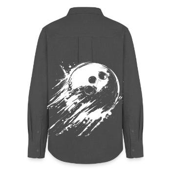 boule de bowling - Chemise Oxford Femme - charbon - Dos - AI Model Female 172 light (172cm)