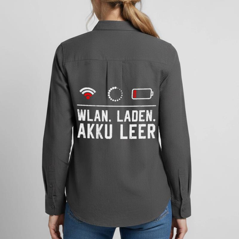 Coder WiFi. LOADING. BATTERY EMPTY FUNNY Women's Oxford Shirt