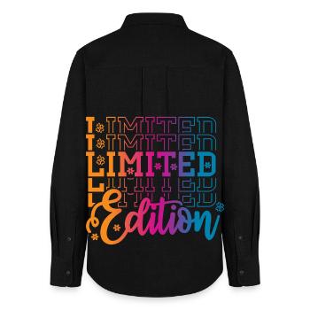 Limited Edition - Frauen Oxford Hemd - Schwarz - Hinten - AI Model Female 172 light (172cm)
