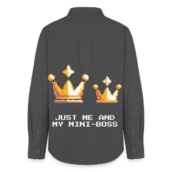 Just Me & My Miniboss | Dad Child - Women's Oxford Shirt - anthracite - Back - AI Model Female 172 light (172cm)