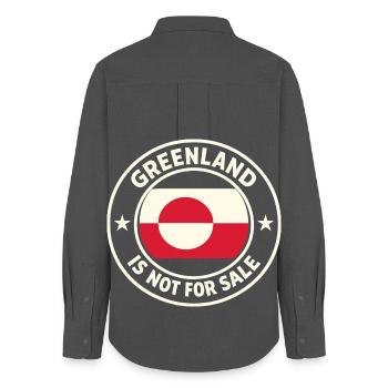 Greenland Greenland Not For Sale Funny - Women's Oxford Shirt - anthracite - Back - AI Model Female 172 light (172cm)