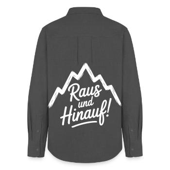Let's get out – freedom in the mountains - Women's Oxford Shirt - anthracite - Back - AI Model Female 172 light (172cm)
