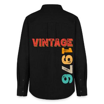 Vintage 1976 - Women's Oxford Shirt - black - Back - AI Model Female 172 light (172cm)