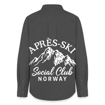 Après Ski Social Club Norvège Ski - Chemise Oxford Femme - charbon - Dos - AI Model Female 172 light (172cm)