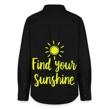 Find Your Sunshine Positives Statement mit Sonne - Frauen Oxford Hemd - Schwarz - Hinten - AI Model Female 172 light (172cm)