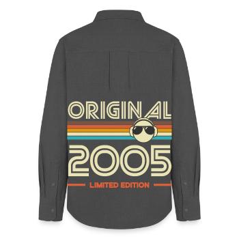 Original 2005 Limited Edition Retro - Women's Oxford Shirt - anthracite - Back - AI Model Female 172 light (172cm)