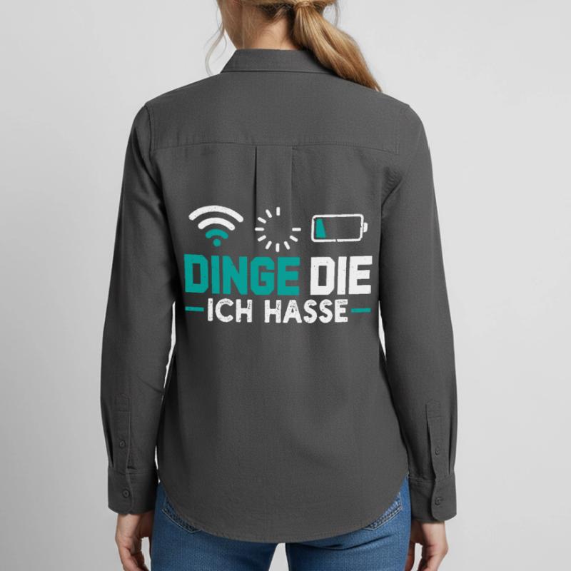 Nerd Computer THINGS I HATE FUNNY Women's Oxford Shirt