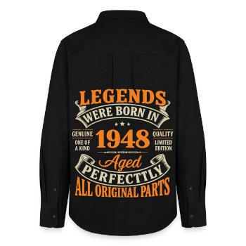 Légendes 1948 : Âge Parfait, Originales - Chemise Oxford Femme - noir - Dos - AI Model Female 172 light (172cm)