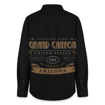 Nationalpark Grand Canyon, USA, Arizona - Frauen Oxford Hemd - Schwarz - Hinten - AI Model Female 172 light (172cm)