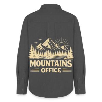 Mountain Office Mountain Lover Aventures Dictons - Chemise Oxford Femme - charbon - Dos - AI Model Female 172 light (172cm)