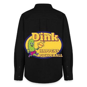 Pickleball Dink Happen, drôle d’amour du pickleball - Chemise Oxford Femme - noir - Dos - AI Model Female 172 light (172cm)