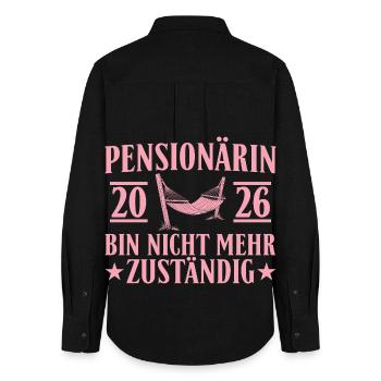 Pensioner 2026 - No longer responsible gift - Women's Oxford Shirt - black - Back - AI Model Female 172 light (172cm)