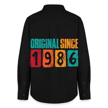 Original Since 1986 - Women's Oxford Shirt - black - Back - AI Model Female 172 light (172cm)