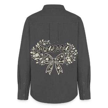 Mom Gift: Retro Mama Visual - Women's Oxford Shirt - anthracite - Back - AI Model Female 172 light (172cm)