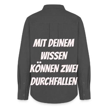 Mit deinem Wissen können zwei Durchfallen - Frauen Oxford Hemd - Anthrazit - Hinten - AI Model Female 172 light (172cm)