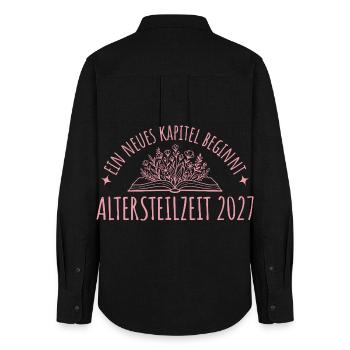 Altersteilzeit 2027 Frührente Neues Kapitel - Frauen Oxford Hemd - Schwarz - Hinten - AI Model Female 172 light (172cm)