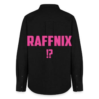 Raffnix - Frauen Oxford Hemd - Schwarz - Hinten - AI Model Female 172 light (172cm)