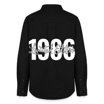 Limited edition 1986 - Frauen Oxford Hemd - Schwarz - Hinten - AI Model Female 172 light (172cm)