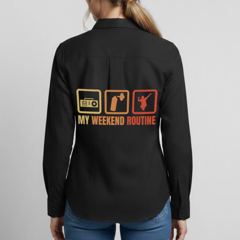 Break Dancer Wochenendroutine Frauen Oxford Hemd