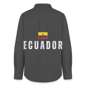 Drapeau de l'Équateur, j'aime l'Équateur - Chemise Oxford Femme - charbon - Dos - AI Model Female 172 light (172cm)