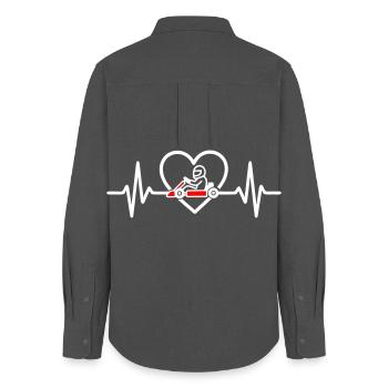 Heart Karting Passion Driver - Women's Oxford Shirt - anthracite - Back - AI Model Female 172 light (172cm)