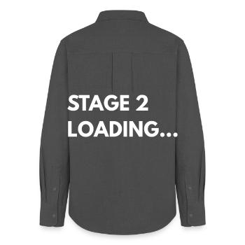  Stage 2 Loading – Performance Car Shirt - Frauen Oxford Hemd - Anthrazit - Hinten - AI Model Female 172 light (172cm)