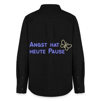 Angst hat heute Pause - Frauen Oxford Hemd - Schwarz - Hinten - AI Model Female 172 light (172cm)