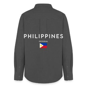 Drapeau philippin, fierté philippine - Chemise Oxford Femme - charbon - Dos - AI Model Female 172 light (172cm)