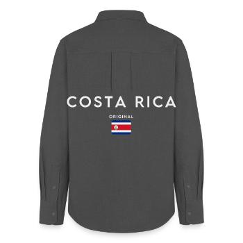 Drapeau du Costa Rica, fierté costaricienne - Chemise Oxford Femme - charbon - Dos - AI Model Female 172 light (172cm)