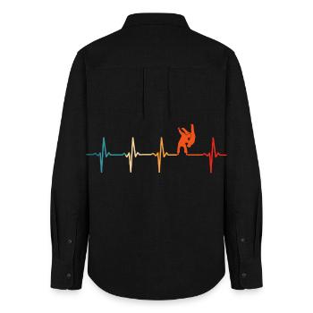 Judo heartbeat martial arts Judoka martial artist - Women's Oxford Shirt - black - Back - AI Model Female 172 light (172cm)