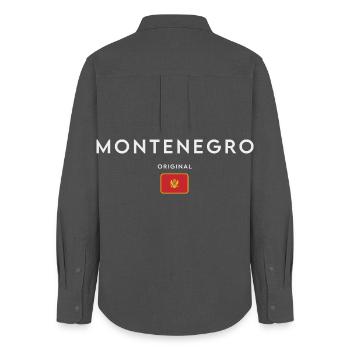 Flagge von Montenegro, montenegrinischer Stolz - Frauen Oxford Hemd - Anthrazit - Hinten - AI Model Female 172 light (172cm)