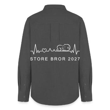 Big Sister 2027 Heartbeat Danish - Women's Oxford Shirt - anthracite - Back - AI Model Female 172 light (172cm)
