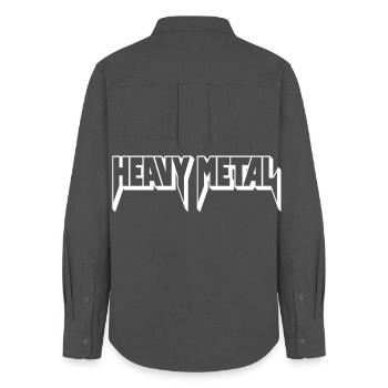 Heavy Metal 3D Logo - Women's Oxford Shirt - anthracite - Back - AI Model Female 172 light (172cm)