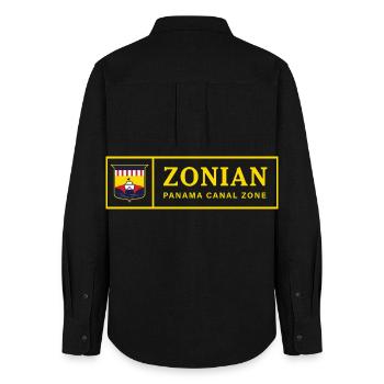 Zonian Panama Canal Zone Vintage Retro Design - Women's Oxford Shirt - black - Back - AI Model Female 172 light (172cm)