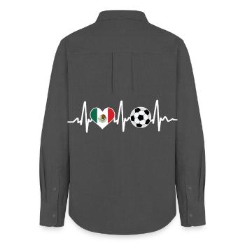 Mexico Football - Women's Oxford Shirt - anthracite - Back - AI Model Female 172 light (172cm)