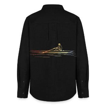 Vintage Rowing - Women's Oxford Shirt - black - Back - AI Model Female 172 light (172cm)