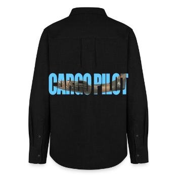 Cargo pilot C-123 - Frauen Oxford Hemd - Schwarz - Hinten - AI Model Female 172 light (172cm)