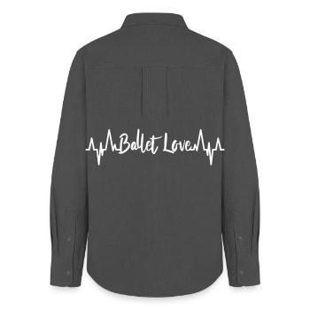 Ballett Liebe EKG Kardiogramm - Frauen Oxford Hemd - Anthrazit - Hinten - AI Model Female 172 light (172cm)