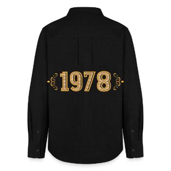Legende seit 1978, Retro 1978 - Frauen Oxford Hemd - Schwarz - Hinten - AI Model Female 172 light (172cm)