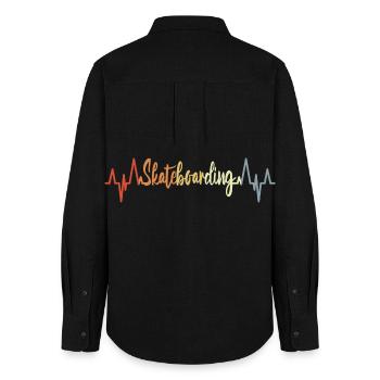 Skateboarding Heartbeat - Women's Oxford Shirt - black - Back - AI Model Female 172 light (172cm)