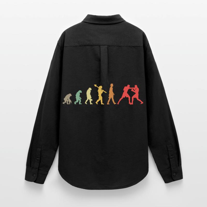 Boxing Evolution Boxing Development Retro Women's Oxford Shirt