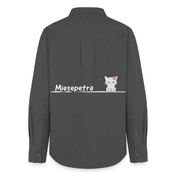 Miesepetra Grummelkatz Petra Peter Miesepeter - Frauen Oxford Hemd - Anthrazit - Hinten - AI Model Female 172 light (172cm)