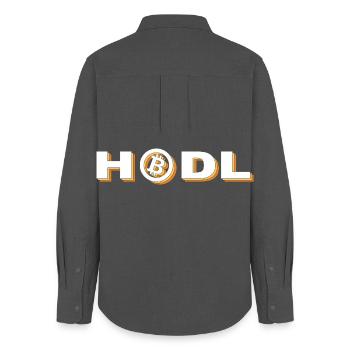 Bitcoin - Hodl - Chemise Oxford Femme - charbon - Dos - AI Model Female 172 light (172cm)