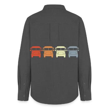 Retro Buses - Women's Oxford Shirt - anthracite - Back - AI Model Female 172 light (172cm)