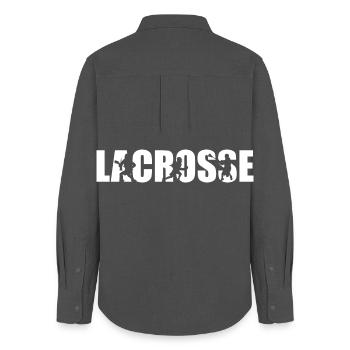 Lacrosse Players - Women's Oxford Shirt - anthracite - Back - AI Model Female 172 light (172cm)
