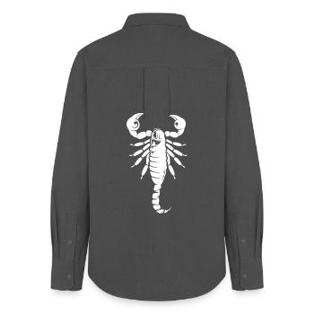 Skorpion Symbol Illustration Tiere Grafik Icon - Frauen Oxford Hemd - Anthrazit - Hinten - AI Model Female 172 light (172cm)